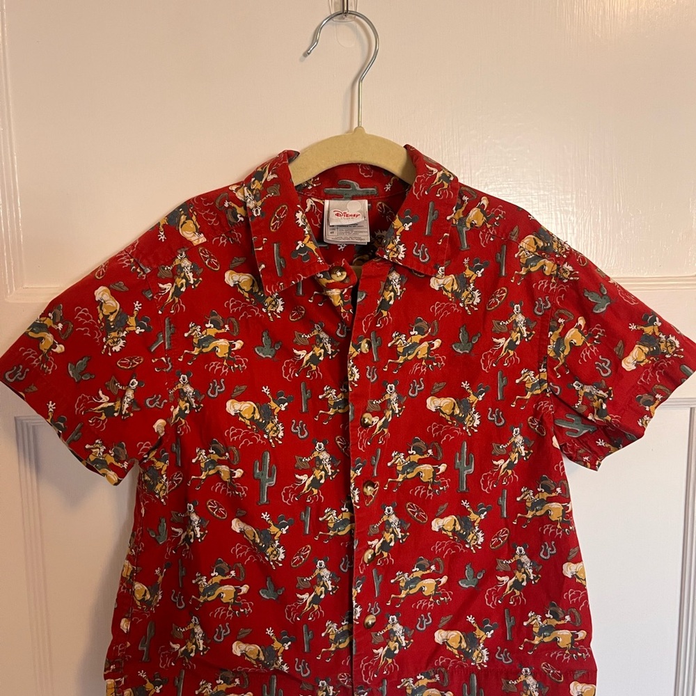 Vintage Disney Store Western Print Mickey Mouse 4t Shirt